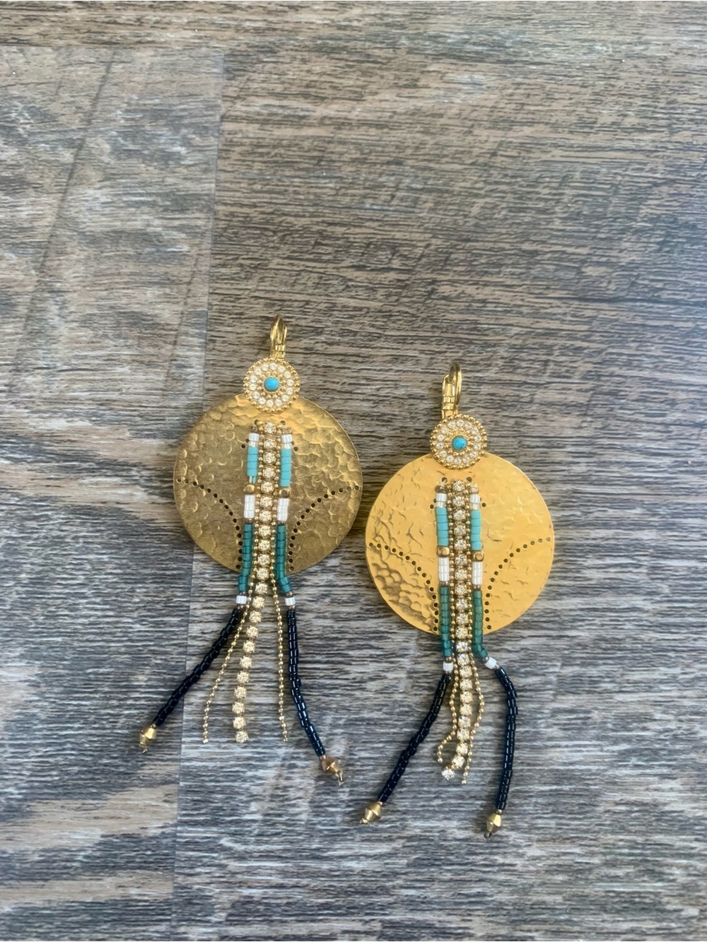 Parisian Colette Malouf Gold- Tone Turquoise Beaded Drop Earrings